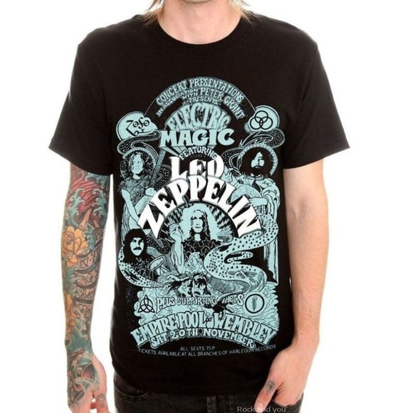 Led Zeppelin Electric Magic metal rock Official cotton T-Shirt M NWT - Picture 1 of 2